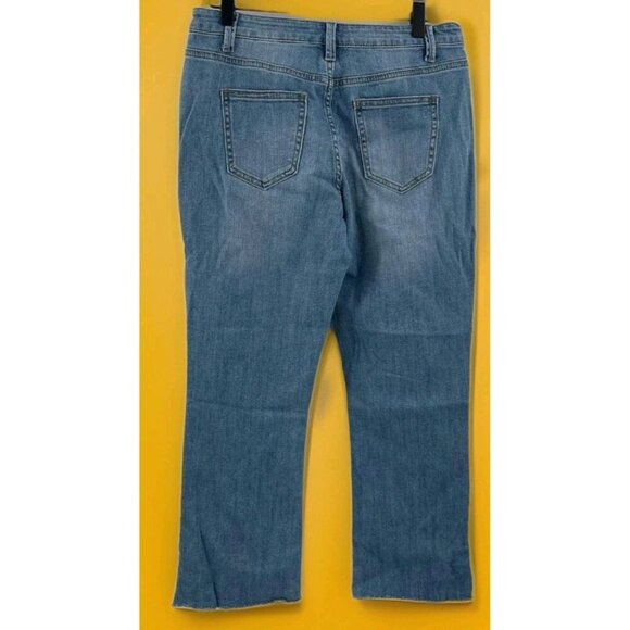 J.O.A. Jeans SZ 25 NWT Blue Denim Raw Hem Cotton Stretch Just One Answer CR50 - Picture 2 of 4